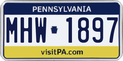 PA license plate MHW1897