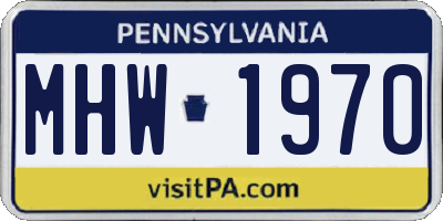 PA license plate MHW1970