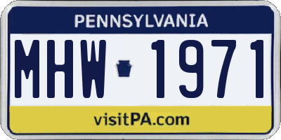 PA license plate MHW1971