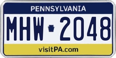 PA license plate MHW2048