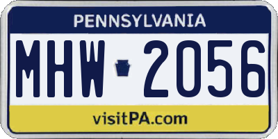 PA license plate MHW2056