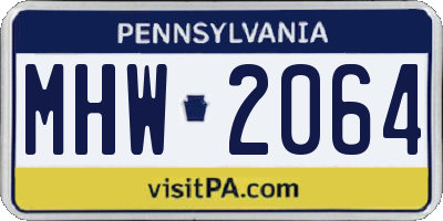 PA license plate MHW2064