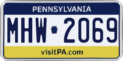 PA license plate MHW2069