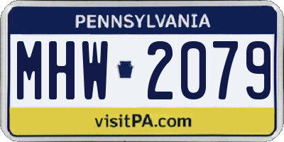 PA license plate MHW2079