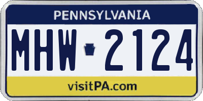 PA license plate MHW2124