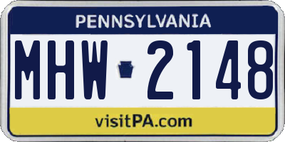 PA license plate MHW2148