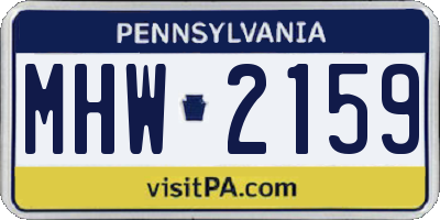 PA license plate MHW2159