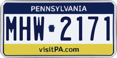 PA license plate MHW2171