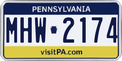 PA license plate MHW2174