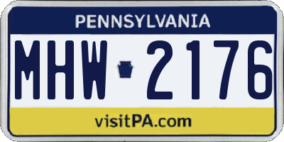 PA license plate MHW2176