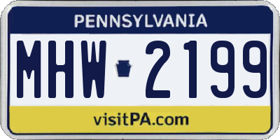 PA license plate MHW2199