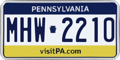 PA license plate MHW2210