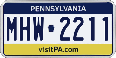 PA license plate MHW2211