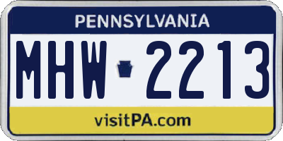 PA license plate MHW2213