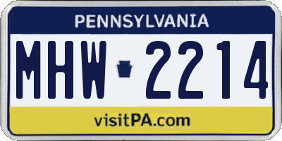 PA license plate MHW2214