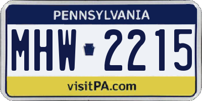 PA license plate MHW2215