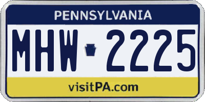PA license plate MHW2225