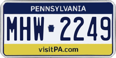 PA license plate MHW2249