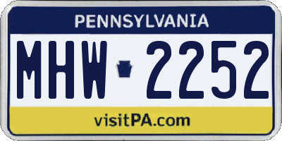 PA license plate MHW2252