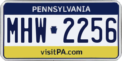 PA license plate MHW2256