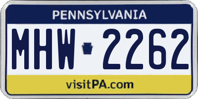 PA license plate MHW2262