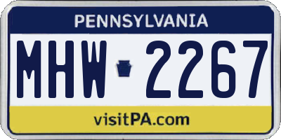 PA license plate MHW2267