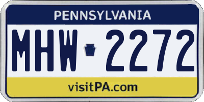 PA license plate MHW2272