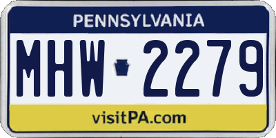 PA license plate MHW2279