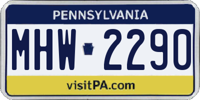 PA license plate MHW2290