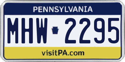 PA license plate MHW2295