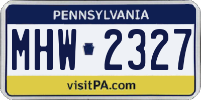 PA license plate MHW2327