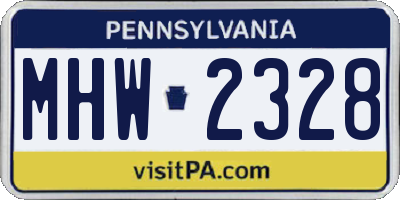 PA license plate MHW2328
