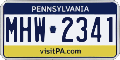 PA license plate MHW2341