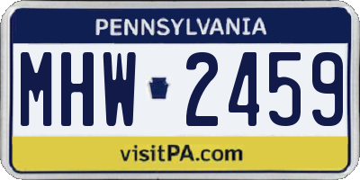 PA license plate MHW2459
