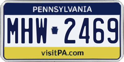 PA license plate MHW2469