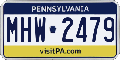 PA license plate MHW2479