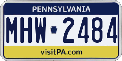PA license plate MHW2484