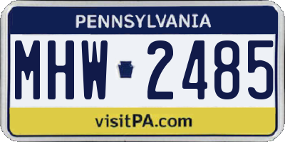 PA license plate MHW2485