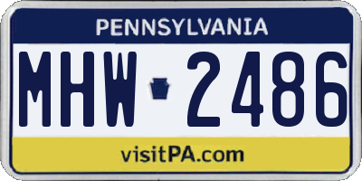 PA license plate MHW2486