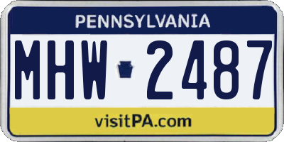 PA license plate MHW2487