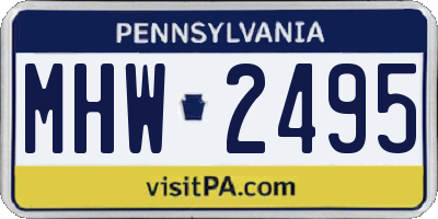 PA license plate MHW2495