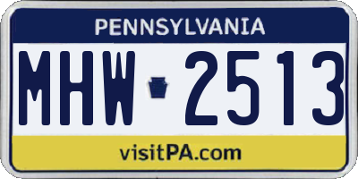 PA license plate MHW2513
