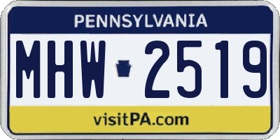 PA license plate MHW2519