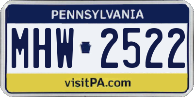 PA license plate MHW2522