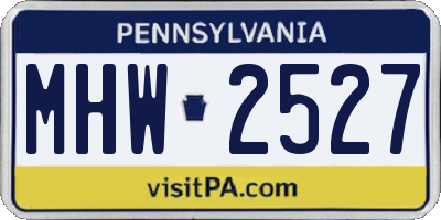 PA license plate MHW2527