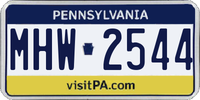 PA license plate MHW2544