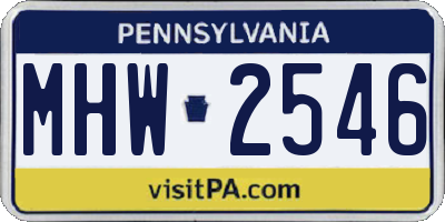 PA license plate MHW2546