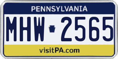 PA license plate MHW2565