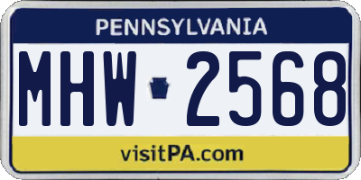 PA license plate MHW2568