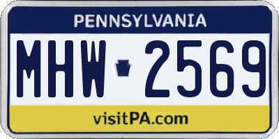 PA license plate MHW2569